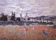 Claude Monet Poppy Field near Vetheuil USA oil painting reproduction